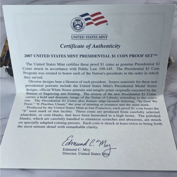 2007 United States Mint Presidential $1 Coin Proof Set - Picture 6 of 7